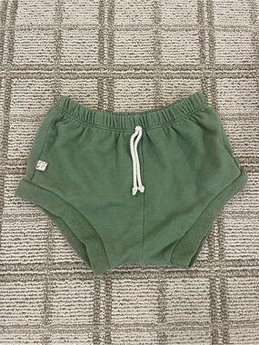 Kids Green Terry Cloth Pull-On Shorts